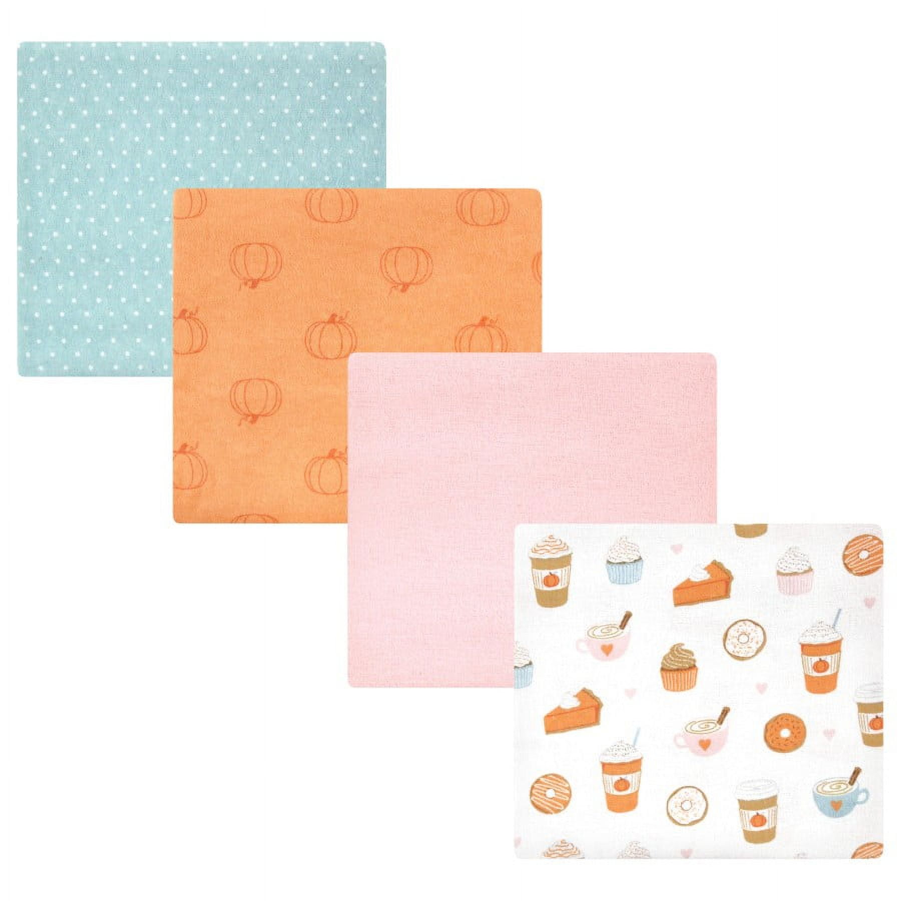Hudson Baby Infant Girl Cotton Flannel Receiving Blankets Bundle Set, Pumpkin Spice Apple Orchard, One Size