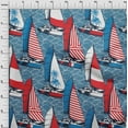 thumbnail image 4 of oneOone Velvet Teal Blue Fabric Nautical Sewing Fabric By The Yard Printed Diy Clothing Sewing Supplies 58 Inch Wide, 4 of 7