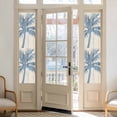 thumbnail image 2 of Blue Palm Tree Window Privacy Film, Coastal Summer Vintage Static Cling UV Sun Blocking Heat Control Window Tint Day and Night, Non-Adhesive Reusable One Way Windows Privacy Cover 17.7''x78.7'', 2 of 7