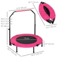 thumbnail image 3 of Soozier 40" Rebounder Trampoline for Adult with Adjustable Handle, Pink, 3 of 10
