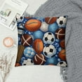 thumbnail image 2 of Pratyus Sports Balls Modern Farmhouse Rustic Decorative Couch Pillow Cases with Zipper Home Decor 1PC Printed on Both Sides 22x22in, 2 of 5