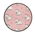 thumbnail image 2 of 36.2 Inch Round Floor Mat Dogs Wearing Bows Carpet Decor Rug for Living Room Bedroom, 2 of 6