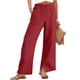 thumbnail image 1 of Karight Women's Linen Wide Leg Pants Summer High Waisted Drawstring Palazzo Pants Casual Beach Pants Baggy Trousers, 1 of 9