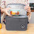 thumbnail image 3 of Bolsa de almuerzo térmica aislada portátil Impermeable capacidad Tela Oxford Aislamiento Tote para picnic Pesca Vacaciones Adultos Gris Macarena Bolso de almuerzo, 3 of 7