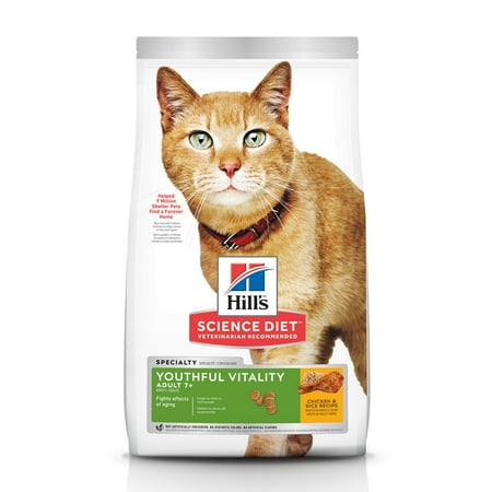 UPC: 0052742012117 | Hill s Science Diet Senior 7+ Youthful Vitality Chicken & Rice Recipe Dry Cat Food  3 lb bag