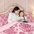thumbnail image 4 of Erosebridal Pink Rose Damask Full Size Comforter Sets,Elegant Floral Motif Bedding Comforter Set,3pcs,1 Comforter and 2 Pillowcases,Pink Reversible, 4 of 7