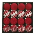 thumbnail image 2 of Nkmbld 16Pcs Velvet Christmas Ball Ornaments Set Flocked Christmas Tree Ball Ornaments for Garden, Backyard, Holiday, Wedding, Party Decorations, Red, 2 of 8
