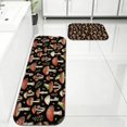 Mushroom and Frog Black Pattern 2 Piece Flannel Bathroom Rug Set ...