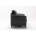 thumbnail image 4 of Callie Gray Woven Fabric Loveseat with Tufted Cushion and Metal Legs, 4 of 5
