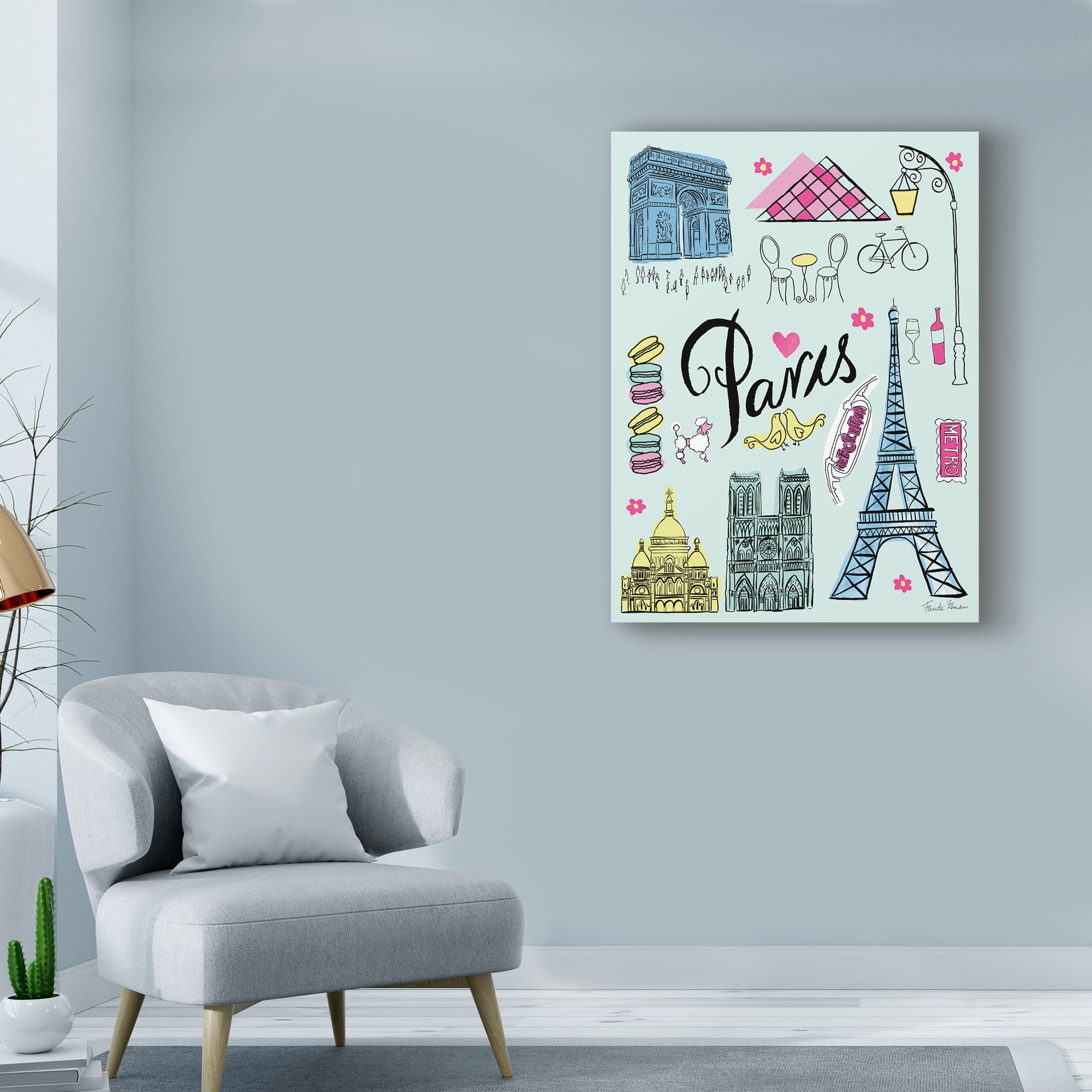 Trademark Fine Art 'Travel Paris' Canvas Art by Farida Zaman