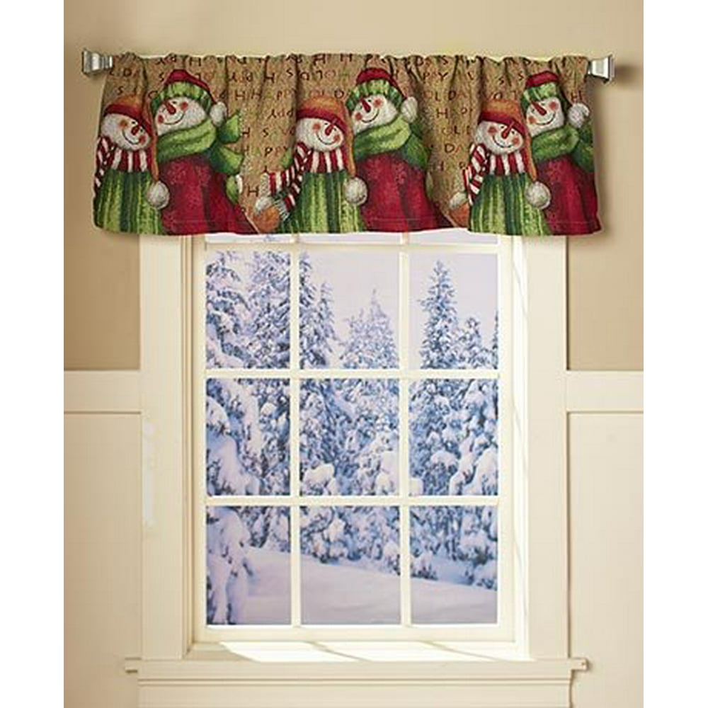 Snowman Tapestry Collection Window Valance - Walmart.com - Walmart.com