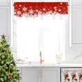 thumbnail image 2 of Valance Curtains for Kitchen Windows, Red Xmas Snowflake Christmas Velvet Window Valances, Winter Window Treatment Rod Pocket Valance for Bedroom Bathroom Cafe Room 52x18 inch, 2 of 6
