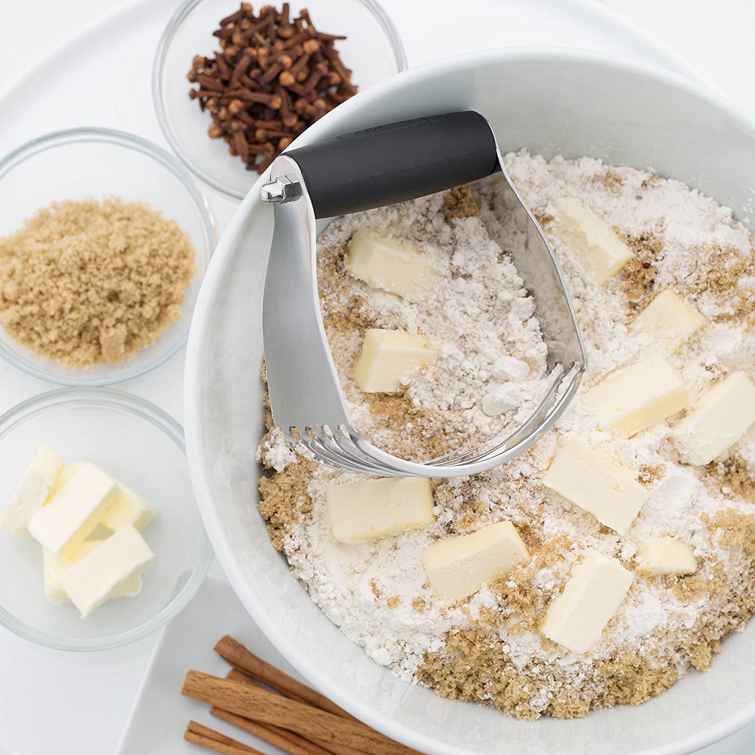 Dough Blender Stainless Steel Pastry Cutter Set - Multipurpose Bench Scraper - Great as Dough Cutter for Pastry Butter and Pizza Dough - Smooth Baking Dough Tools