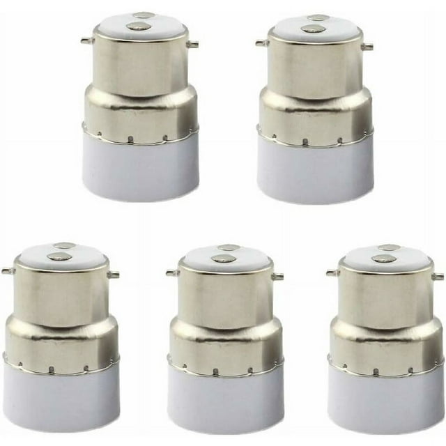 Adaptadores de bombillas de 5 paquetes compatibles con el estándar E14, fácil de cambiar y conversor de casquillo B22 a E14