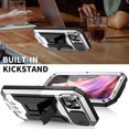 thumbnail image 3 of For iPhone 15 Plus Slide Camera Lid Kickstand Case Silicone+Plastic+Tempered Glass Screen Film Cover, 3 of 5