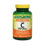 Spring Valley Ultra Strength Vitamin C Capsules Dietary Supplement, 2,000 mg, 120 Count