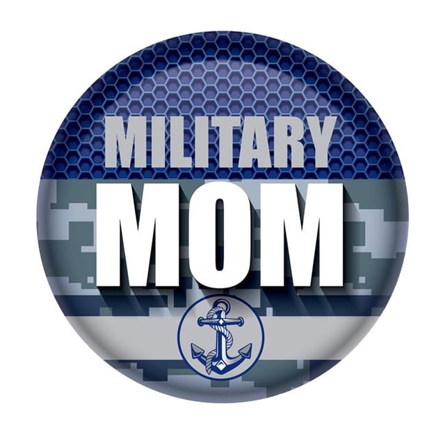 Beistle BT085 Bouton Militaire Maman 2 Po. - Bleu