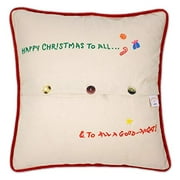 Catstudio Night Before Christmas Embroidered Decorative Throw Pillow