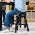 thumbnail image 2 of Guidecraft Adjustable Drafting Wooden Stool-Black: Drafting Chair for Kids, 16”-18” Inch Swivel Stool for Kids' Art Studio Furniture | Adjustable Height Chair for Drawing, Painting, and Crafting, 2 of 5