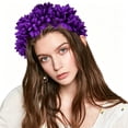 thumbnail image 2 of Under $5 Hair Ties Gsakboxl Women Colorful Daisy Flower Crown Headband Floral Headpiece Elegant Simulation Petal Hair Accessory Holiday, 2 of 3