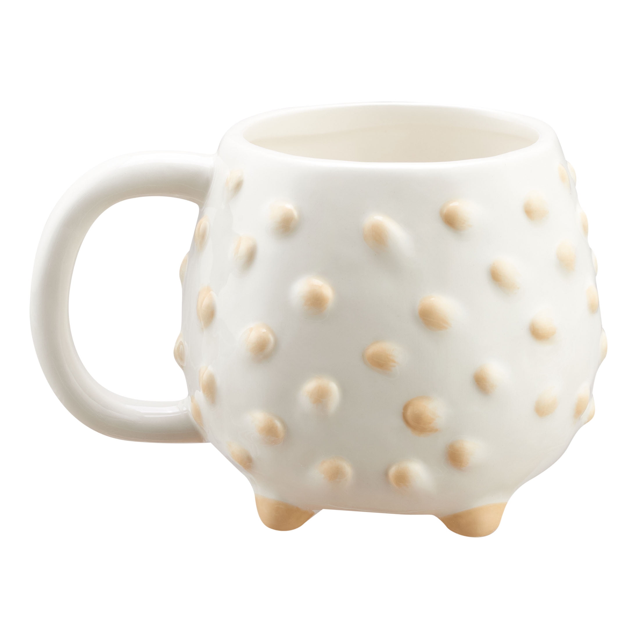 Mainstays White & Beige Porcupine Sculpted Ceramic Mug, 17.25 oz, 1 Piece