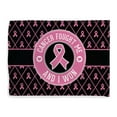 thumbnail image 2 of ThisWear Cancer Survivor Gifts for Women I Won Pink Ribbon Breast Cancer Flags 2 Pack Horizontal House Flags Pink, 2 of 3