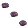 thumbnail image 1 of Minnieouse Sombrero de baño para mujer, capas impermeables, gorros para el pelo de ducha alta, cubierta de cabeza de niña gruesa para accesorios de punto morado 3piezas Minnieouse CBP394378, 1 of 1
