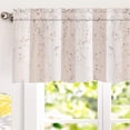 thumbnail image 3 of DriftAway Harper Ink Floral Pattern Window Treatment Valance Curtain Living Room Bedroom Dining Room Rod Pocket 14"L x 50"W Plus 2" Header Watercolor Painting Beige 2 Pack, 3 of 5