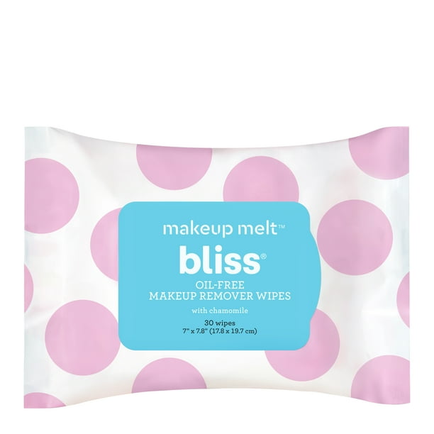 Bliss Makeup Melt OilFree Makeup Remover Wipes, Facial Cleansing Wipes