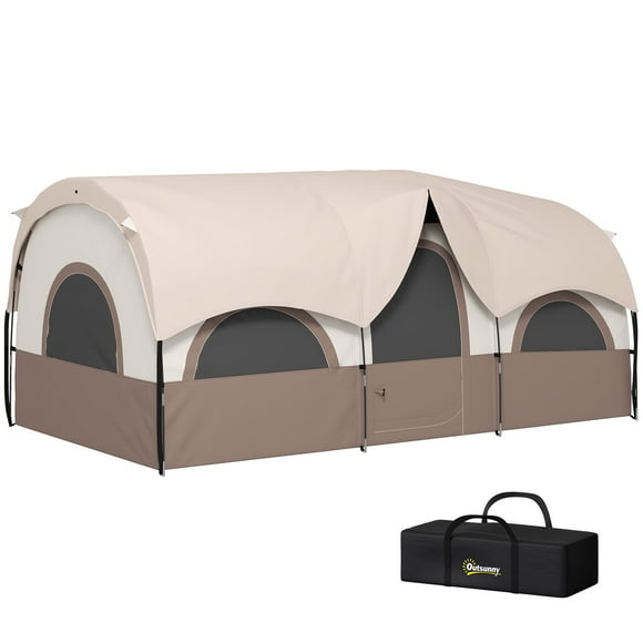 Outsunny Tente de Camping pour 4 à 6 Personnes, Étanche 3000 mm et UPF 30+, Kaki