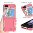 thumbnail image 3 of CoverON For Samsung Galaxy Z Flip 5 / Galaxy Z Flip5 Phone Case, Military Grade Heavy Duty Rugged Cover Grip, Pink, 3 of 9