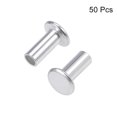 thumbnail image 3 of Unique Bargains M6 x 0.55" Flat Head Semi-Tubular Rivets Aluminum  Silver Tone 100 Pcs, 3 of 3