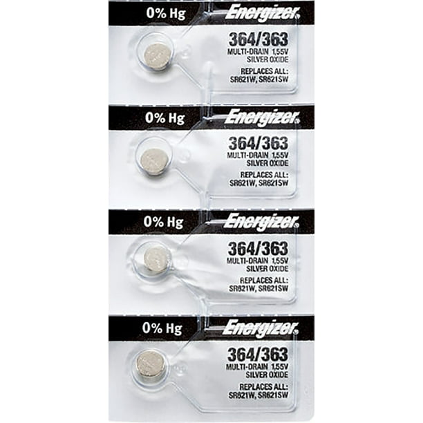 3 piles de montre Energizer 364, pile SR621SW ou 363 