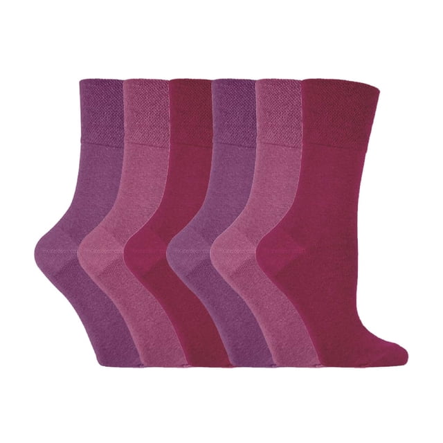 Gentle Grip - 6 Pairs Ladies Gentle Grip Non Elastic Crew Socks