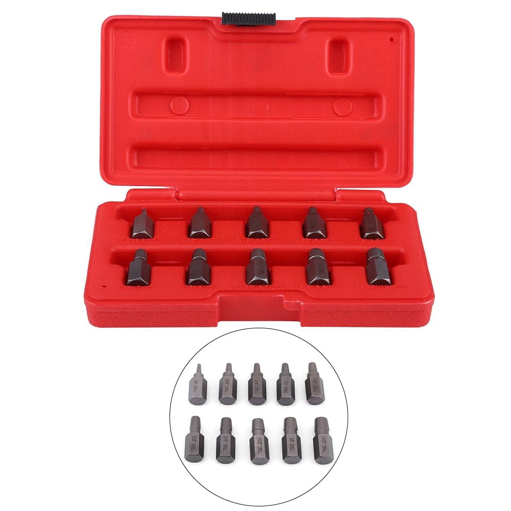 Fulok Easy 10Pcs 3.2-10.3mm Screw Extractor Set for Rust Damaged Studs Bolt Remover Out with a Red Case Screws Fulok Easy 10Pcs 3.2-10.3mm Screw Extractor Set for Rust Damaged Studs Bolt Remover Out with a Red Case Screws