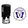 thumbnail image 1 of Printtoo Custom Round Butterfly Design Self Inking Return Address Rubber Stamp Personalized Stamper-Violet, 1 of 4