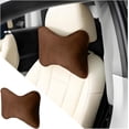 thumbnail image 6 of 1 Piece Suede Car Headrest Pillow Soft Comfortable Breathable with Adjustable Strap Vehicle Seat Neck Support Cushion Ergonomic Design Auto Head Rest Pad, Black, 6 of 10