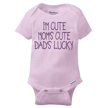 Im Cute Moms Cute Dads Lucky Gerber Onesie | Fathers Day Gift Baby Romper - Walmart.com