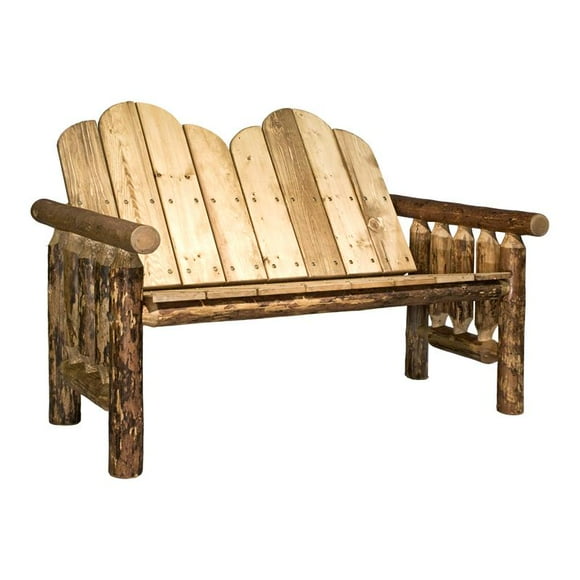 Montana Woodworks Glacier Country 17.5" Transitional Wood Deck Bench in Brown