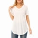 thumbnail image 5 of Camiseta de mujer, cuello en V, manga corta, larga, casual, para fiesta, tops Eccomum Blanco XXXXXL, 5 of 7