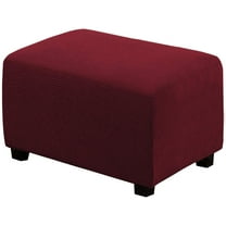Ottoman Cover Slipcover Rectangle Fit Length 29"-34" Footrest Sofa Slipcovers Stool Cover Footstool Protector Covers Burgundy