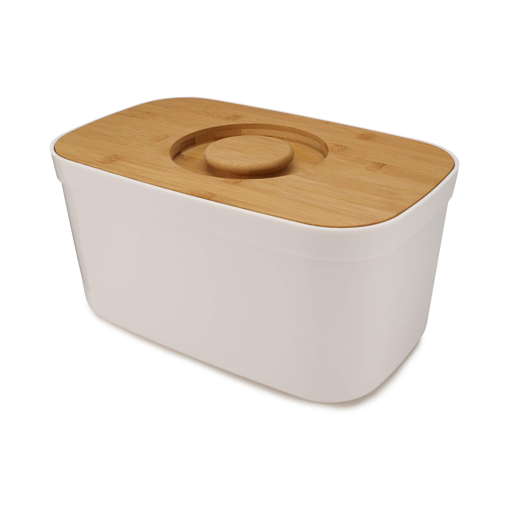 Joseph Joseph 81097 Bread Bin with Bamboo Cutting Lid, White Walmart