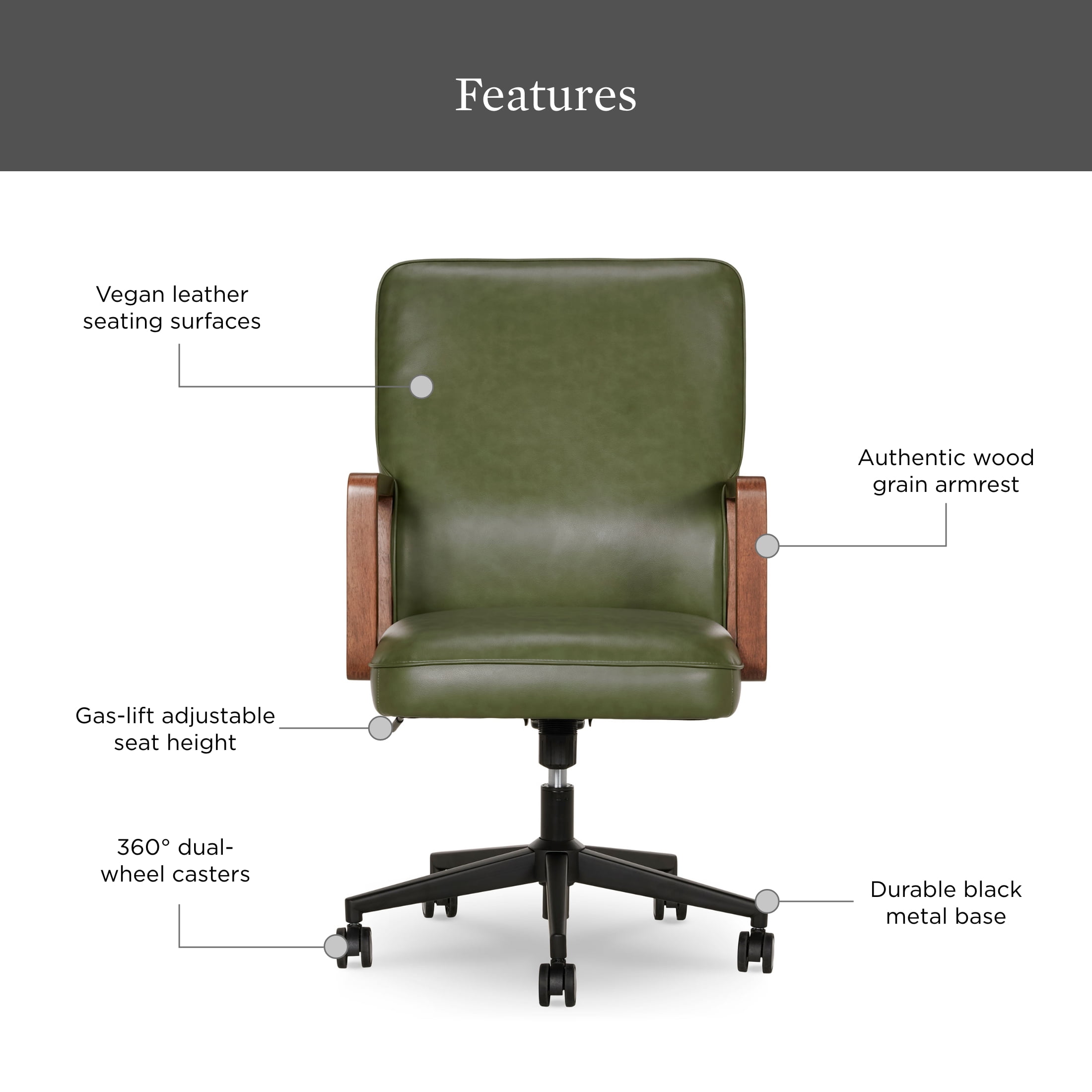 Better Homes & Gardens Ezra Office Chair, Olive