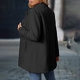 thumbnail image 5 of RoamHome Women's Casual Stand Collar Mid Length Wool Blend Coat Notched Lapel Button Front Jacket for Fall Winter Daily Wear, 5 of 8