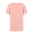 thumbnail image 5 of DENGDENG Summer Tops for Women 2024 Trendy Short Sleeve Fashion Button Square Neck Blouses Cute Petite Tops Shirts Dressy Tunic Tees， Light pink XXL, 5 of 8