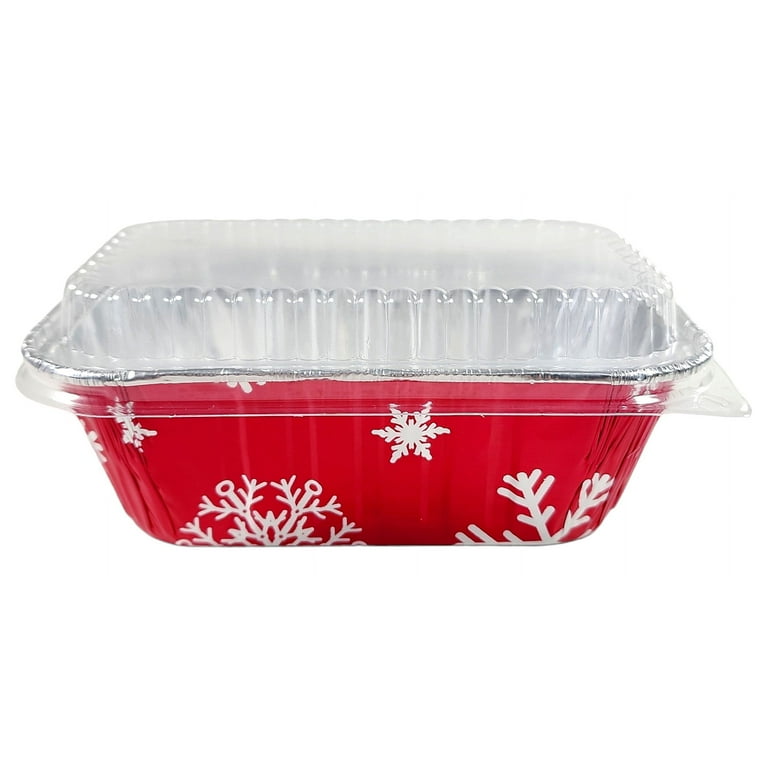 50 Pack Christmas Aluminum Foil Loaf Pans with Holiday Paper Lids, 22 oz  Baking Tins (8.5 x 2.5 x 4.5 In)