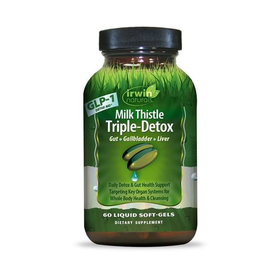 Irwin Naturals Milk Thistle Triple-Detox — Advanced Liver & Detox Support, 60 Liquid Softgels