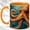 Orange, variant on Ocean Octopus Coffee Mug, Sea Creature Mug, Ceramic 11 oz