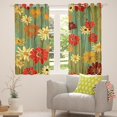 thumbnail image 3 of Erosebridal Groovy Daisy Blackout Curtains,Vintage Floral Curtains for Bedroom,Red Orange White 1960S 1970S Flowers Window Curtains & Drapes,Abstract Green Aesthetic Darkening Curtains 42"X84", 3 of 6