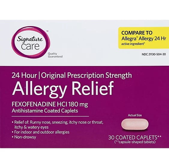 Buy Signature Care Allergy Relief Antihistamine to Allegra